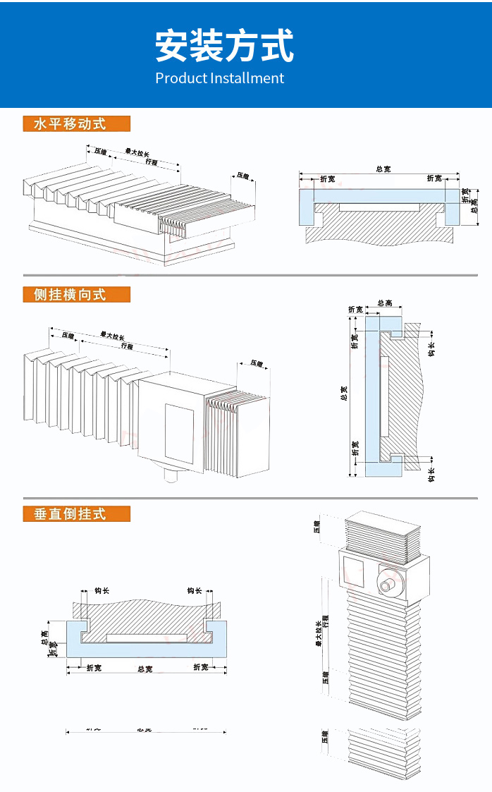 風琴防護罩廠家安裝方式圖